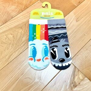 Pals opposocks toddler Rainbowface & Mr. Gray mismatched foot friend Socks